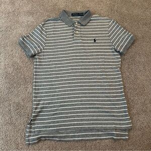 Polo by Ralph Lauren Gray and White Striped Polo Shirt